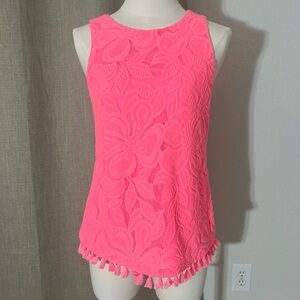 Women’s Preppy Lilly Pulitzer Maybelle Lace Tank Top Size XS Classic Lilly Pink.